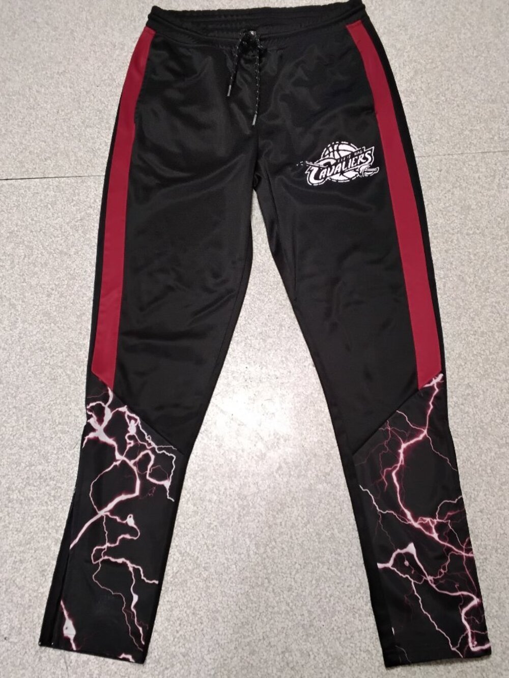 UNK NBA Cleveland Cavaliers Lightning Track Pants Black Red Men's Medium